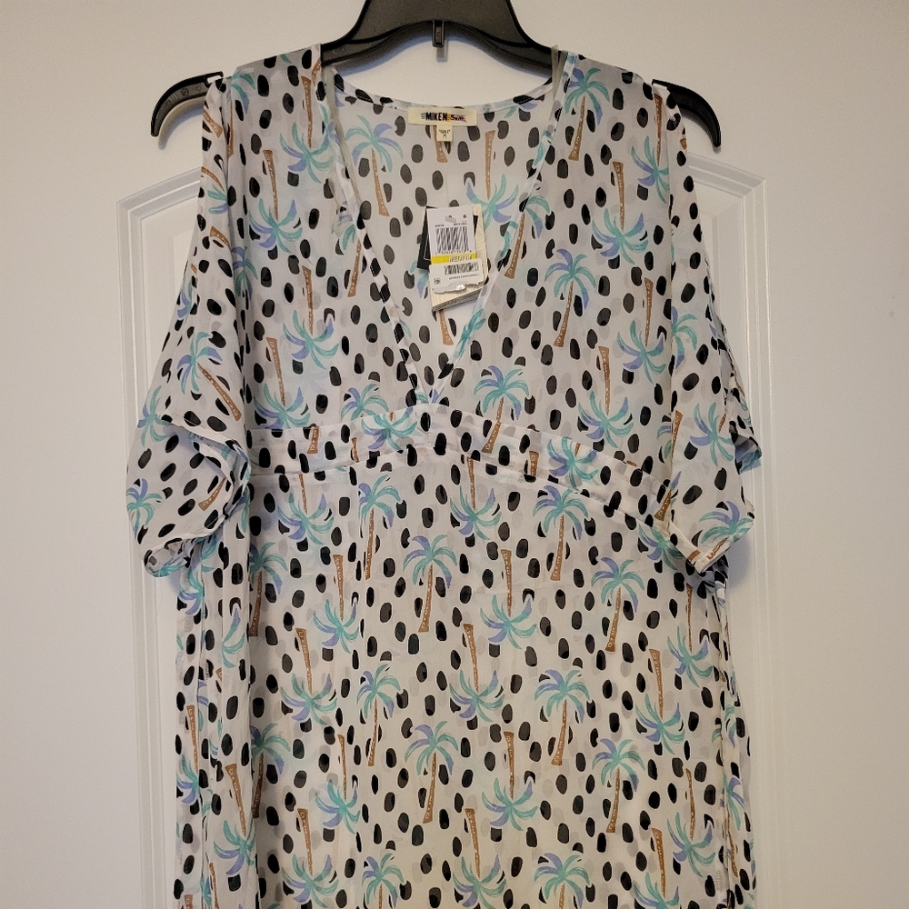 Sheer palm tree cover-up